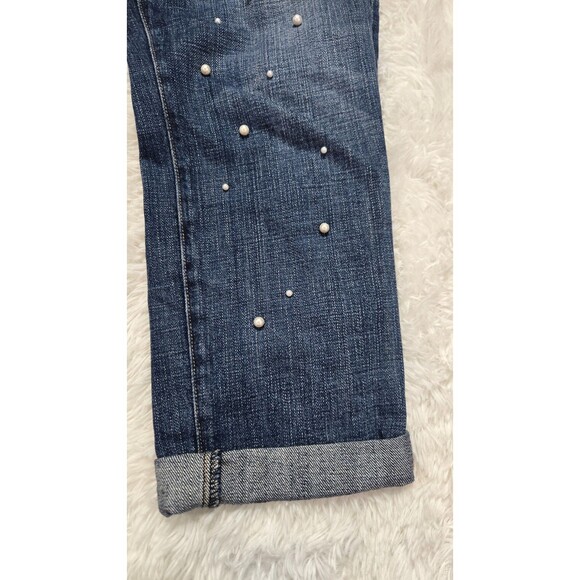 Current Elliott Loved Destroy Pearls The Fling Boyfriend Crop Jeans Size 31x28 - Picture 3 of 14